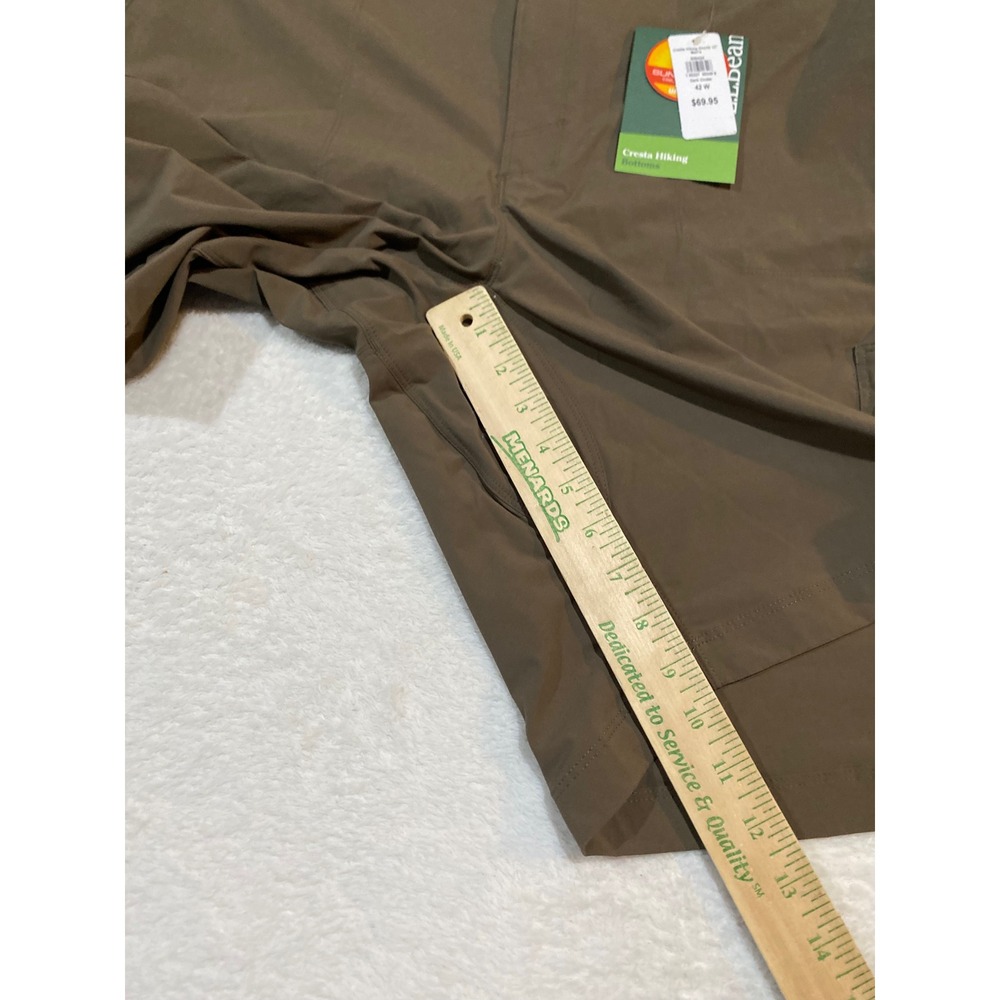 LL Bean Cresta Hiking Shorts Mens 42W Dark Cinder Brown UPF 50+ Nylon 506424 NWT - Picture 3 of 9